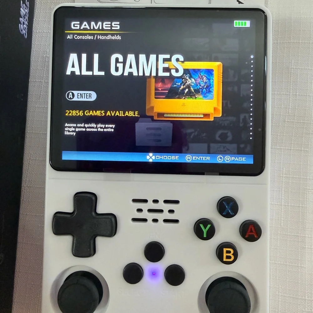 WHITE Handheld Game Console with 22,856 Games